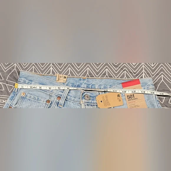 Levis 501 High Rise Distressed Straight Leg Jeans Size 30 - Picture 7 of 10